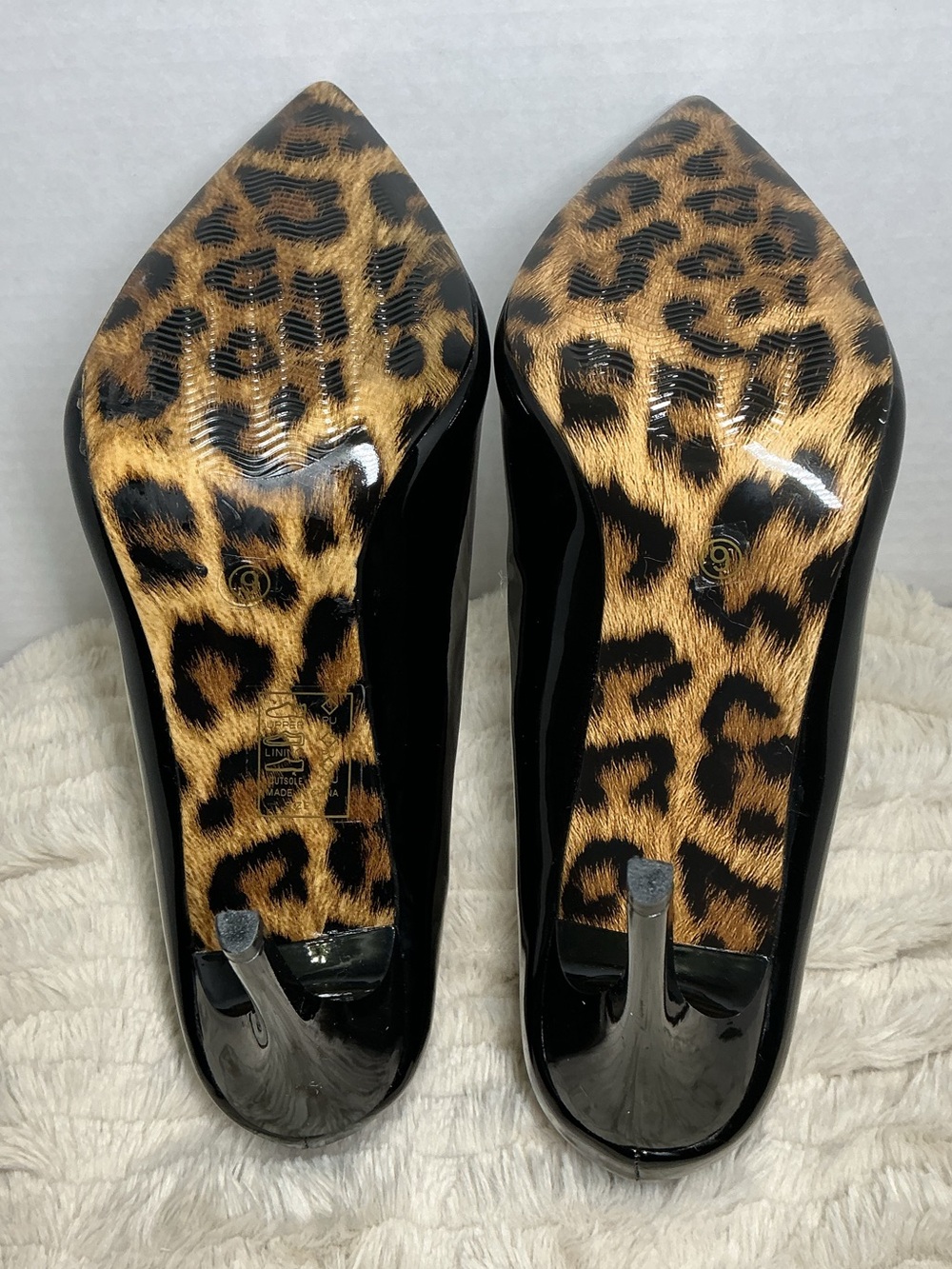 Azalea Wang Black Leopard Print Pointed Toe Stiletto Pumps Women’s Size 9 NWOB - Picture 2 of 16